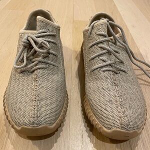 Adidas Tan Sneakers with Knit Fabric and Low-Top Design